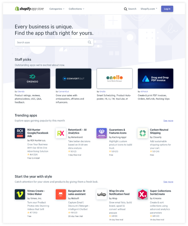 Shopify App Store Circa 2020