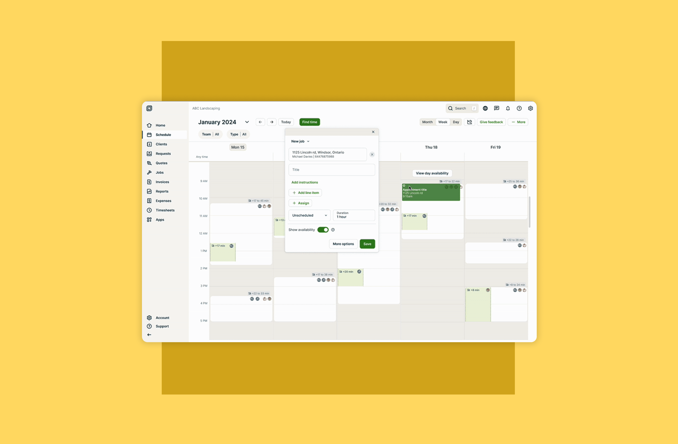 Jobber AI Scheduling - Find a Time